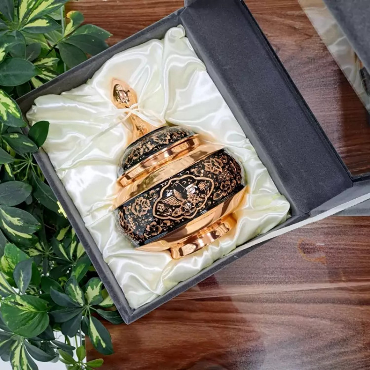 خرید شکلات خوری مسی الماس تراش با جعبه