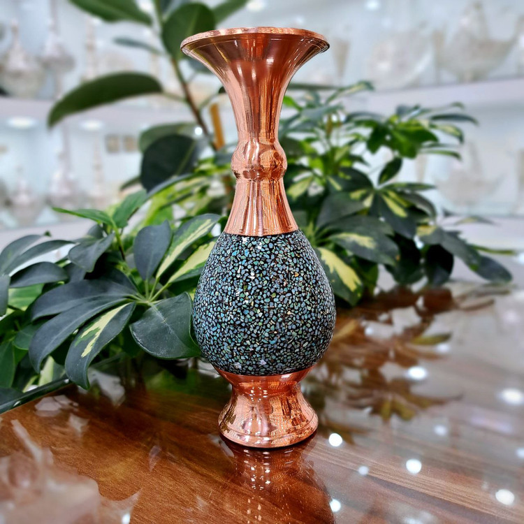 خرید عمده گلدان فیروزه کوبی مدل صراحی سایز 16