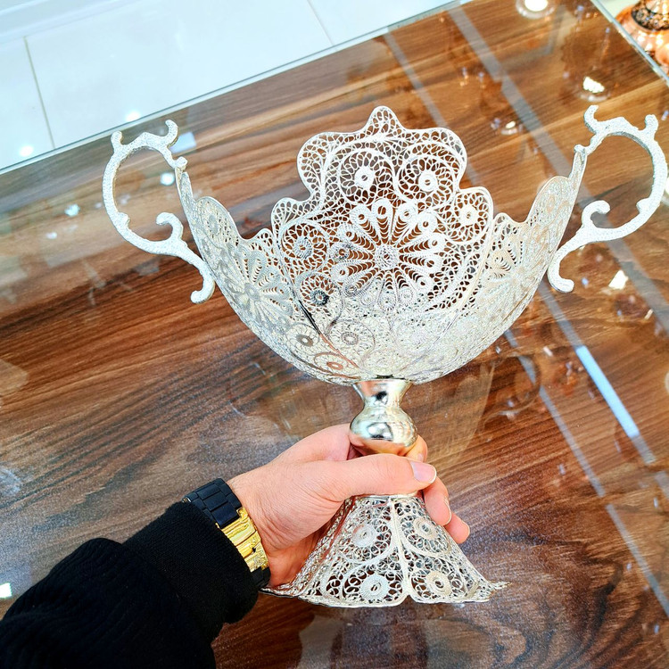 قیمت کشکول ملیله کاری سایز بزرگ