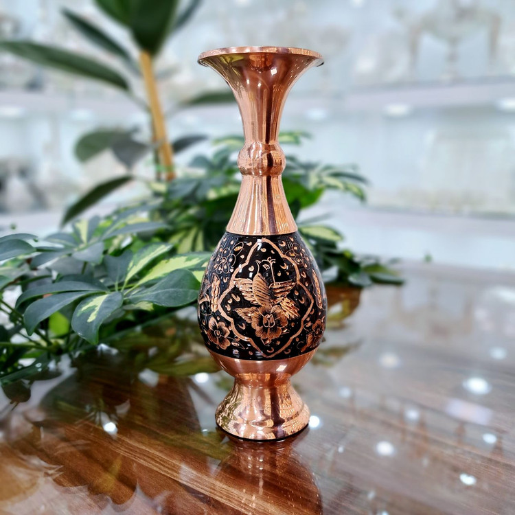 خرید گلدان مسی الماس تراش سایز25