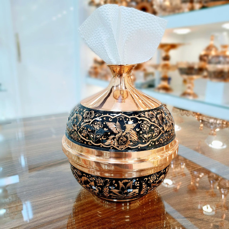 خرید جادستمال کاغذی جدید و فانتزی مسی الماس تراش