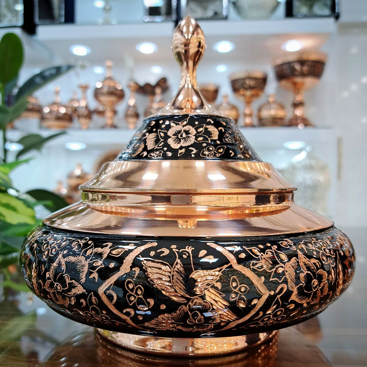 خرید شکلات خوری مسی الماس تراش مدل سفینه