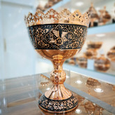 خرید کاسه آجیل مسی الماس تراش سایز 25 با ارسال رایگان