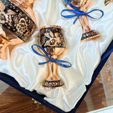 خرید ست شرابخوری بزرگ مسی الماس تراش