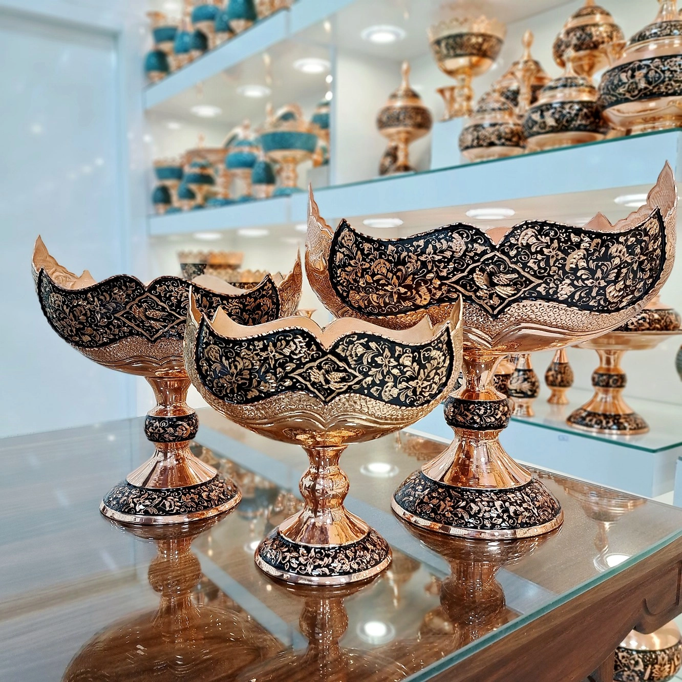 خرید کشکول مسی الماس تراش