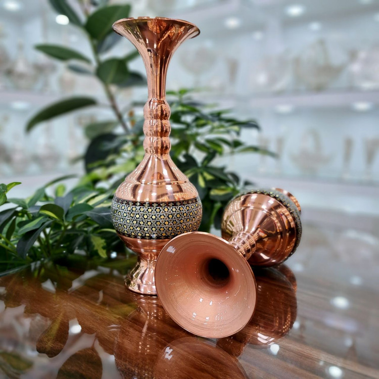 خرید گلدان فانتزی مس و خاتم اصفهان