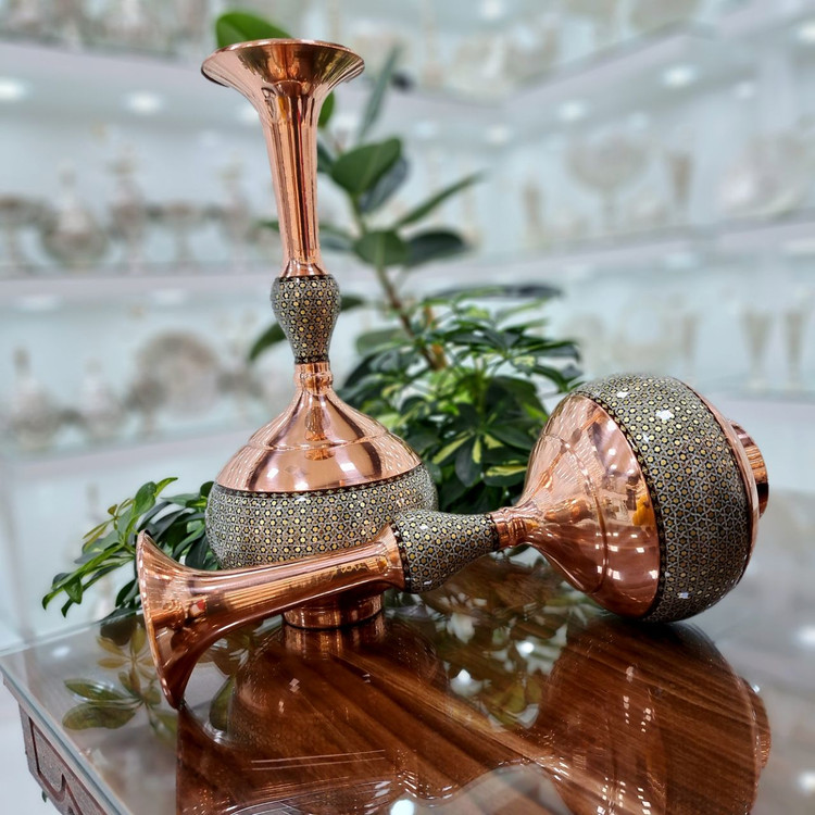 خرید گلدان مس و خاتم سایز بزرگ