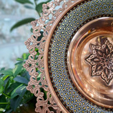 خرید شیرینی خوری مس و خاتم سایز 30 سانتی