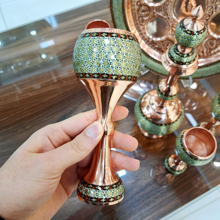 خرید ست شرابخوری بزرگ مس و خاتم