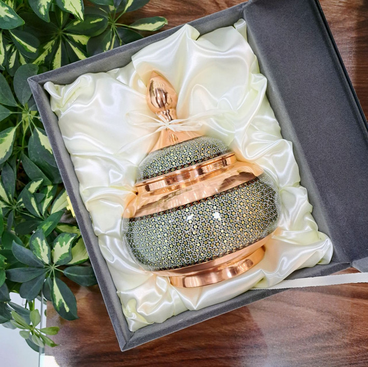 خرید عمده شکلات خوری مس و خاتم با جعبه