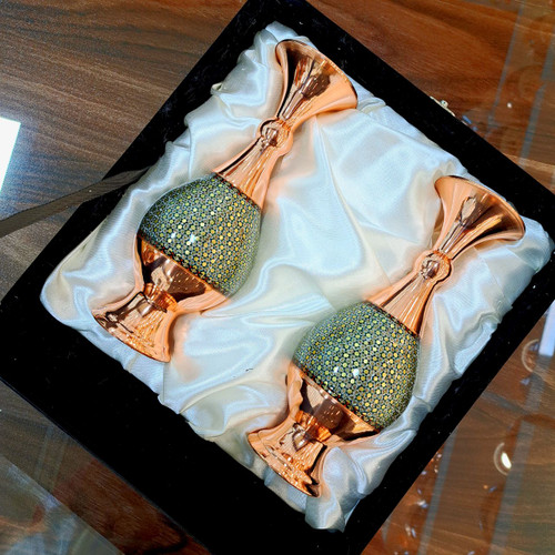 خرید گلدان مس و خاتم با حعبه