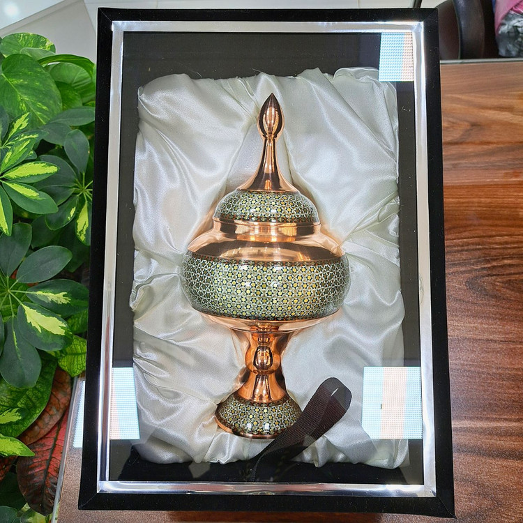 خرید شکلات خوری مس و خاتم با جعبه