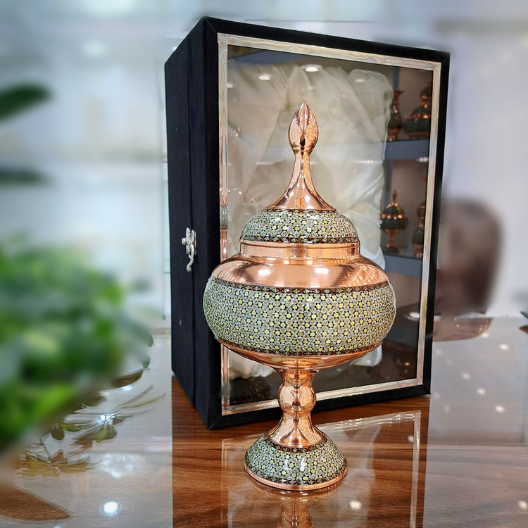 خرید شکلات خوری مس و خاتم با جعبه