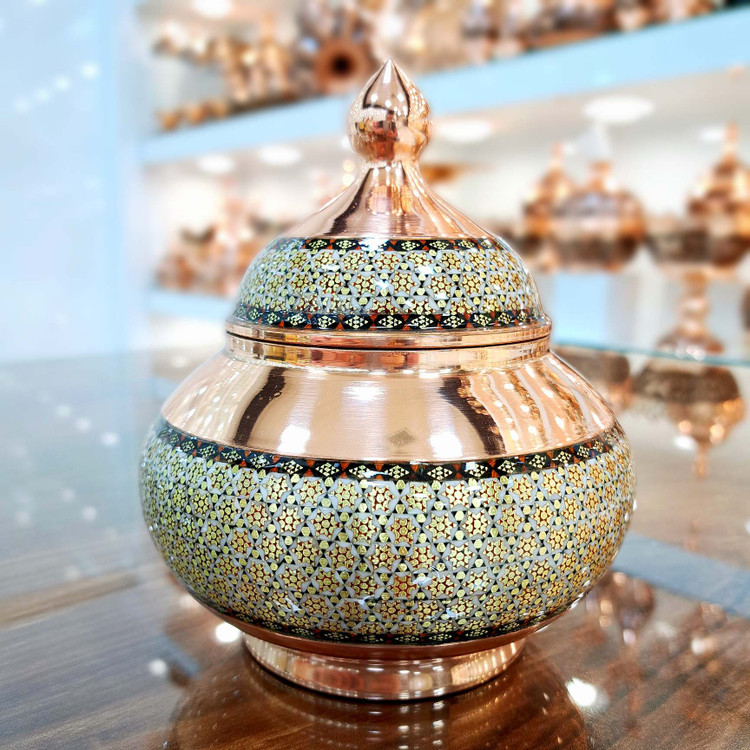 خرید قندان مس و خاتم بزرگ اصفهان