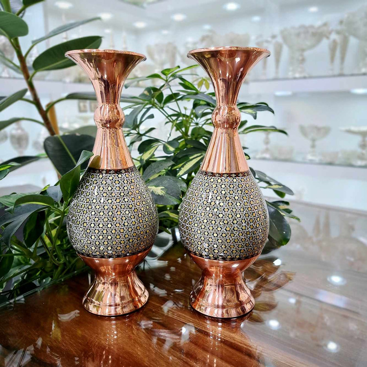 خرید عمده گلدان مس و خاتم با بهترین قیمت