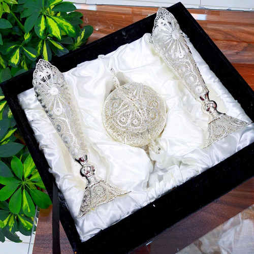 خرید ست گلدان و شکلات خوری ملیله کاری