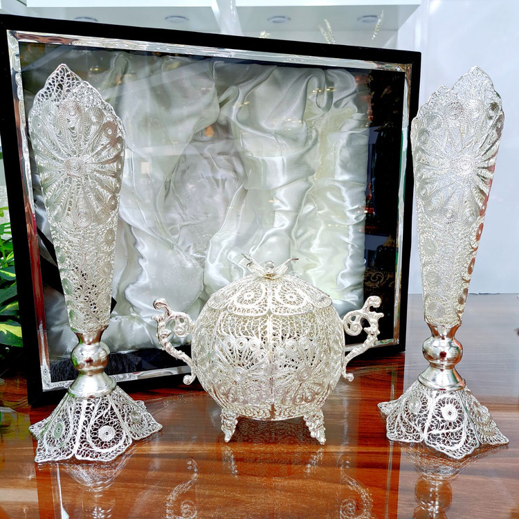 خرید ست گلدان و شکلات خوری ملیله مناسب هدیه