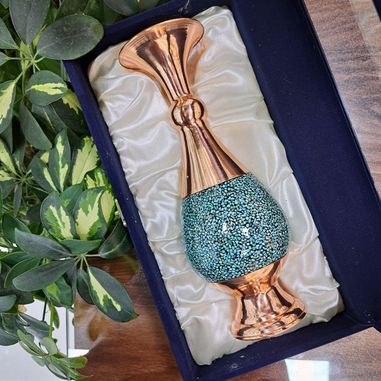 گلدان فیروزه کوبی با جعبه