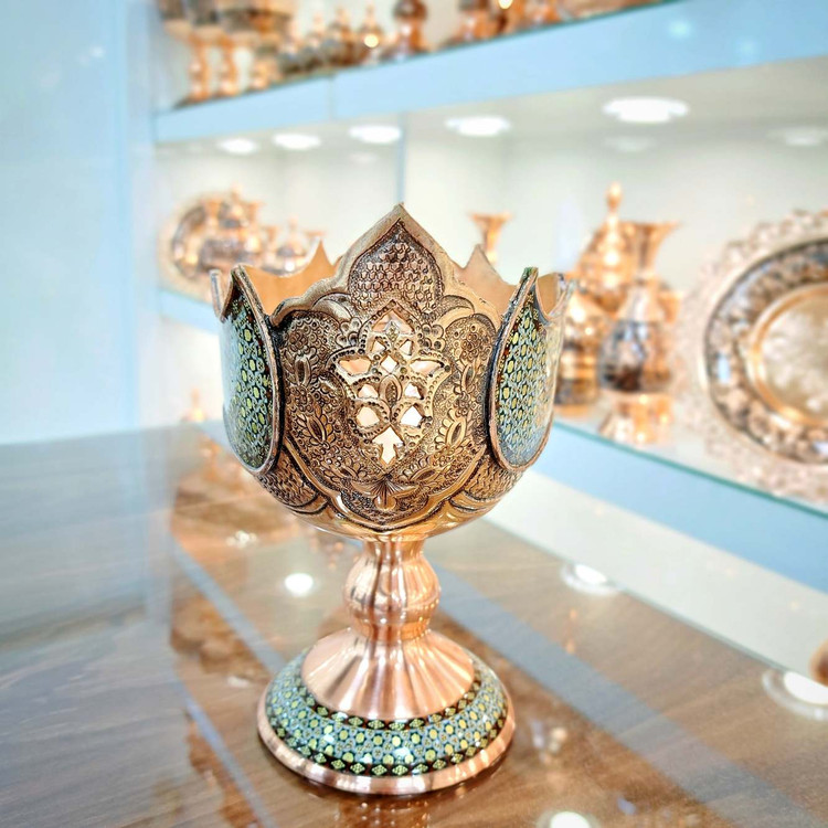 خرید کشکول مسی خاتم کاری