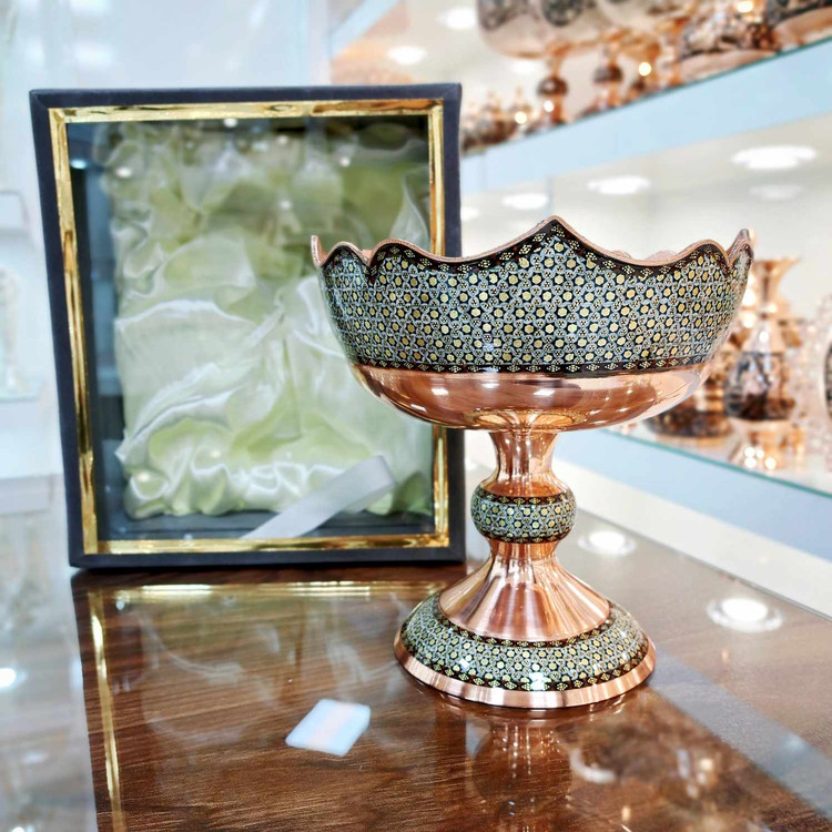 خرید ارگانی میوه خوری مس و خاتم