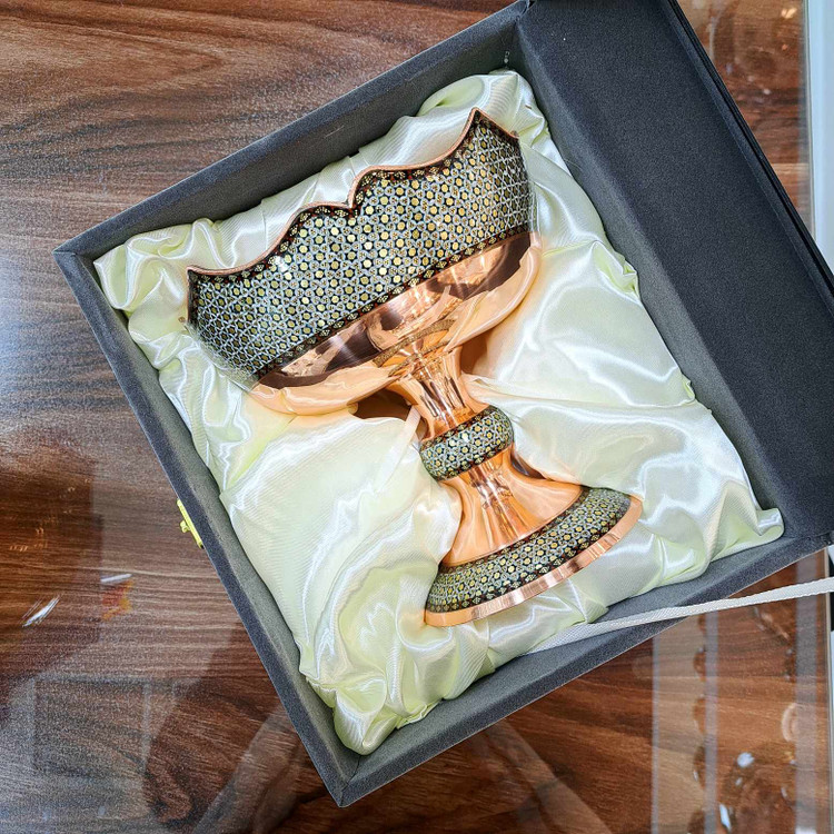 خرید میوه خوری مس و خاتم نفیس با جعبه