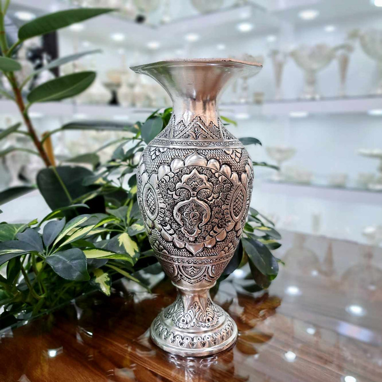 خرید گلدان قلمزنی نقره اصفهان