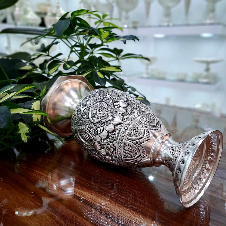 خرید گلدان قلمزنی نقره نما مستقیم از تولیدی