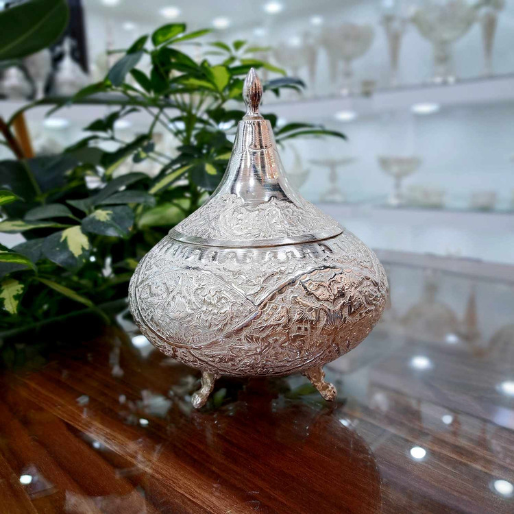 خرید شکلات خوری قلمزنی نقره نما