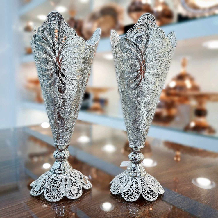 خرید گلدان ملیله کاری