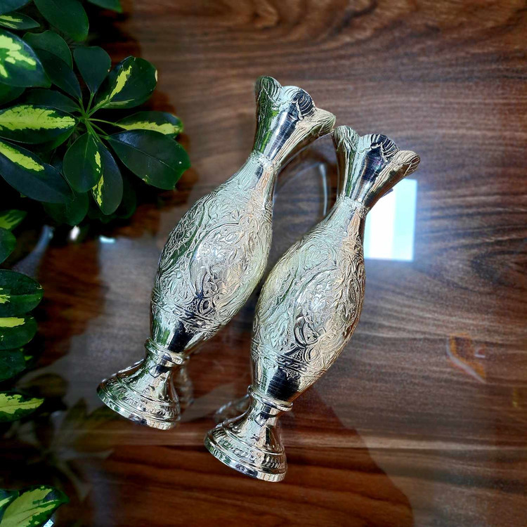 گلدان قلمزنی نقره نما