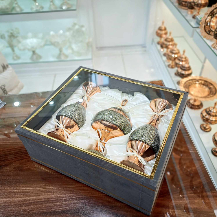 خرید ست گلدان و شکلات خوری خاتم کاری