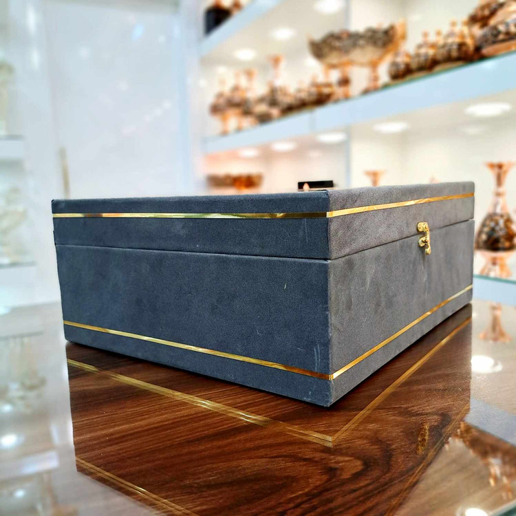 خرید ست گلدان و شکلات خوری الماس تراش با جعبه مناسب هدیه