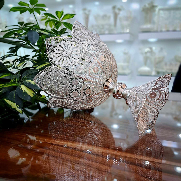 خرید ظرف میوه خوری ملیله کاری با ارسال رایگان