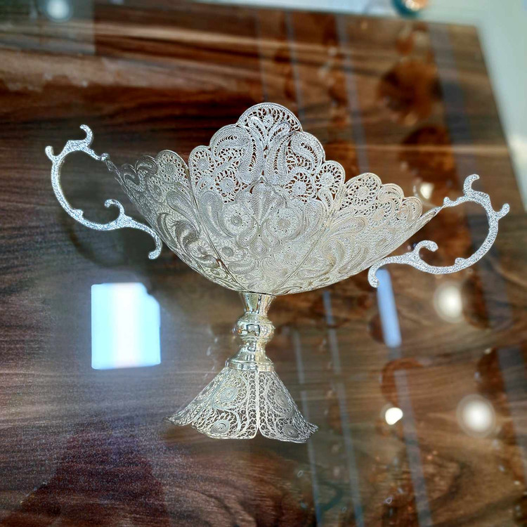 کشکول ملیله کاری اصفهان با روکش نقره