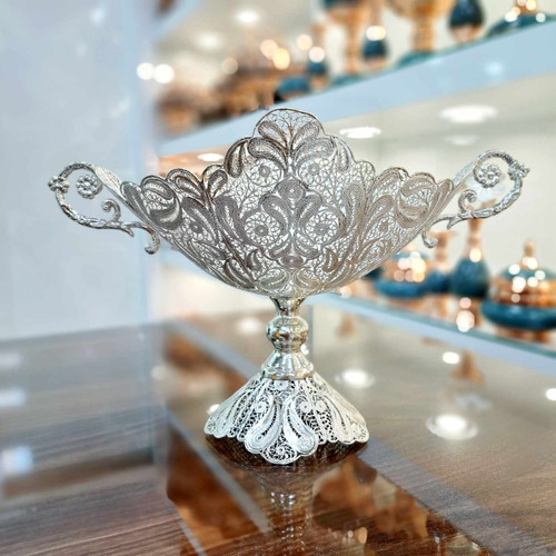 ظرف ملیله کاری با آبکاری نقره