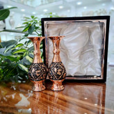 خرید گلدان مسی الماس تراش با جعبه برای هدیه