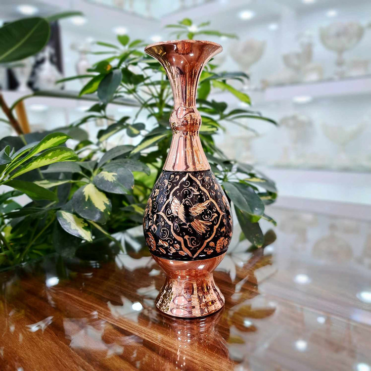 خرید گلدان مسی الماس تراش سایز20