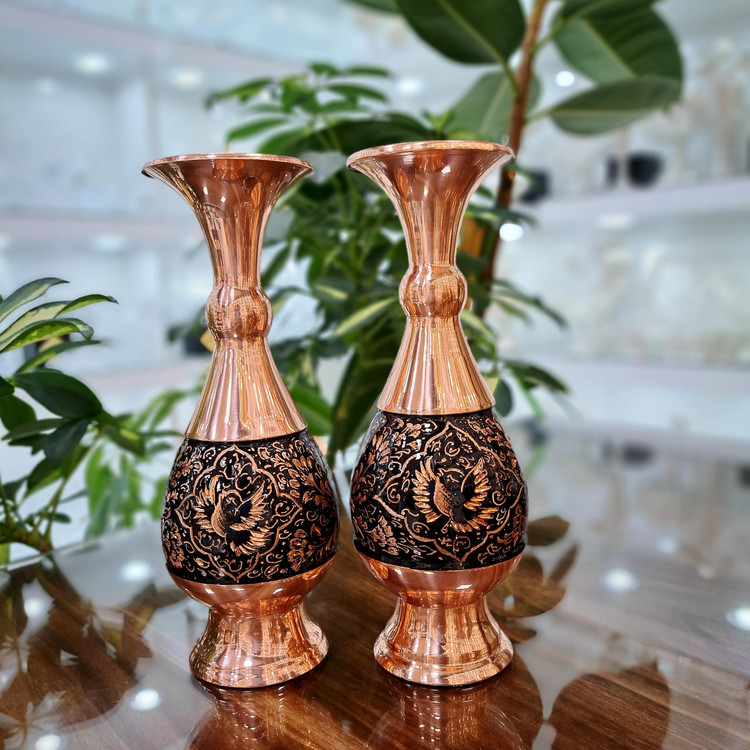 خرید عمده شکلات خوری و گلدان مسی الماس تراش