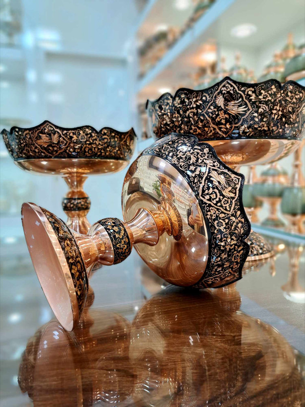 کاسه آجیل مسی الماس تراش