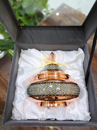 شکلات خوری مس و خاتم مدل سفینه