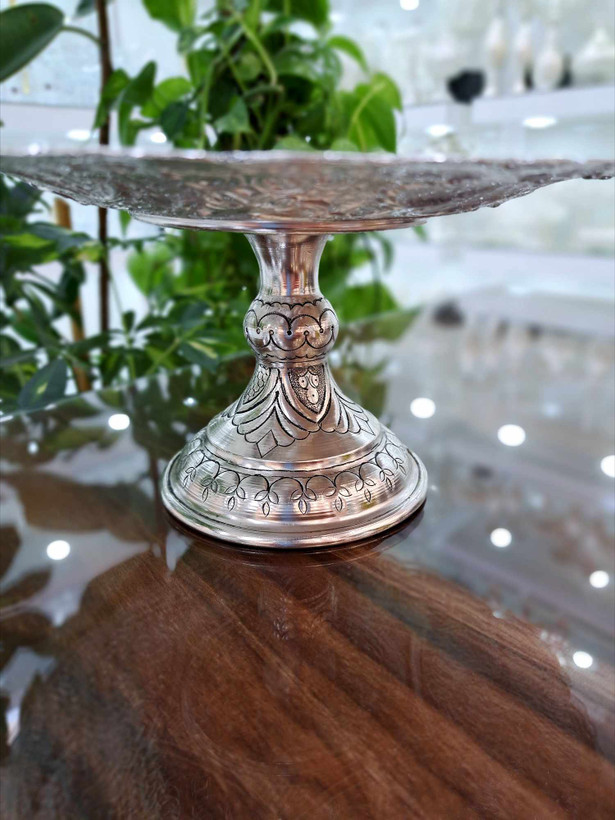 خرید شیرینی خوری سیاه قلم با روکش نقره