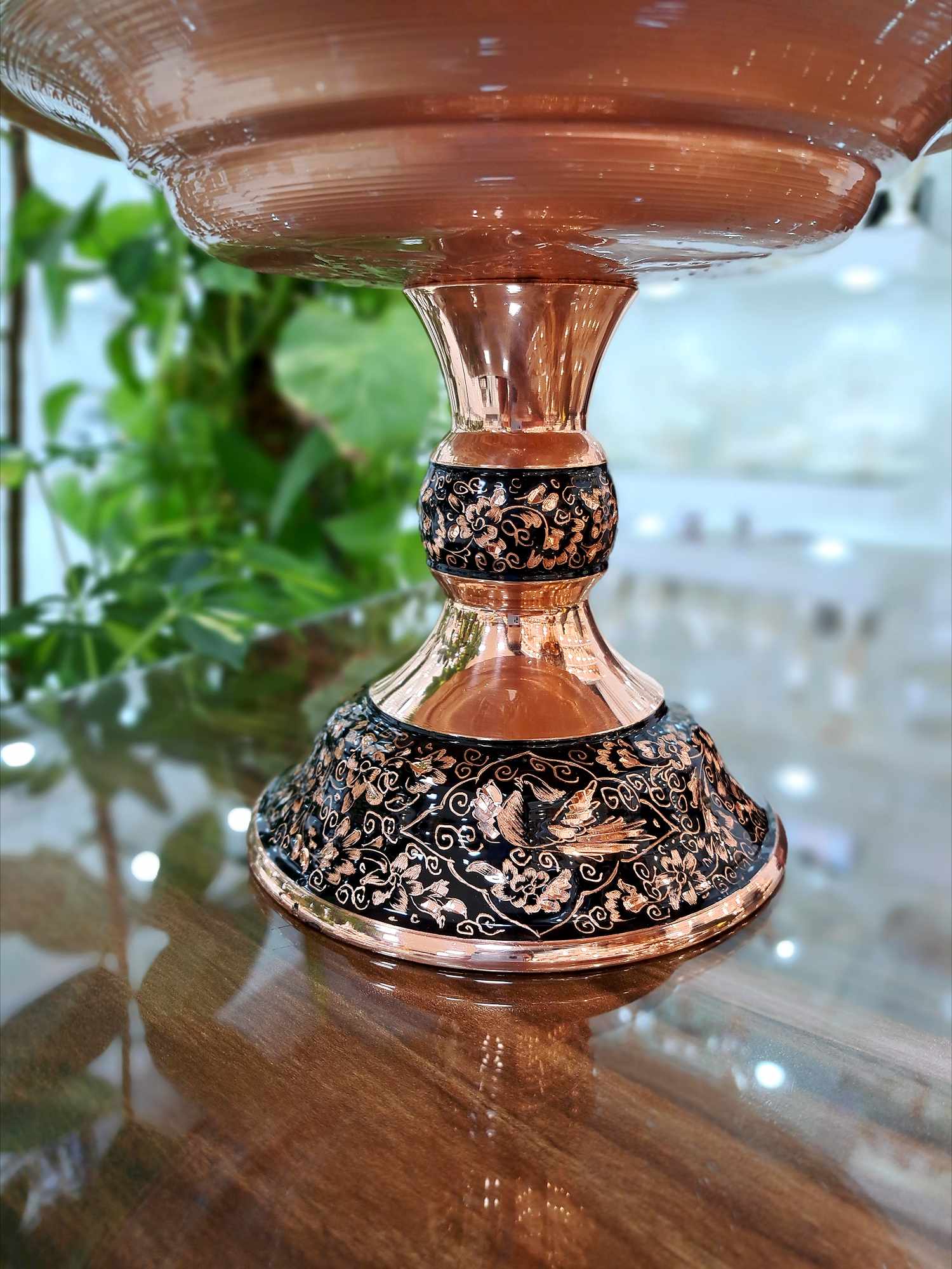 خرید شیرینی خوری مسی الماس تراش سایز بزرگ