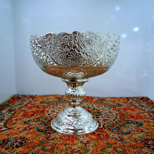 کاسه آجیل قلمزنی گل و مرغ