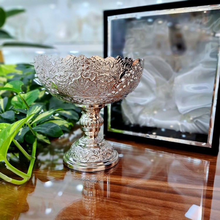 کاسه آجیل قلمزنی نقره نما