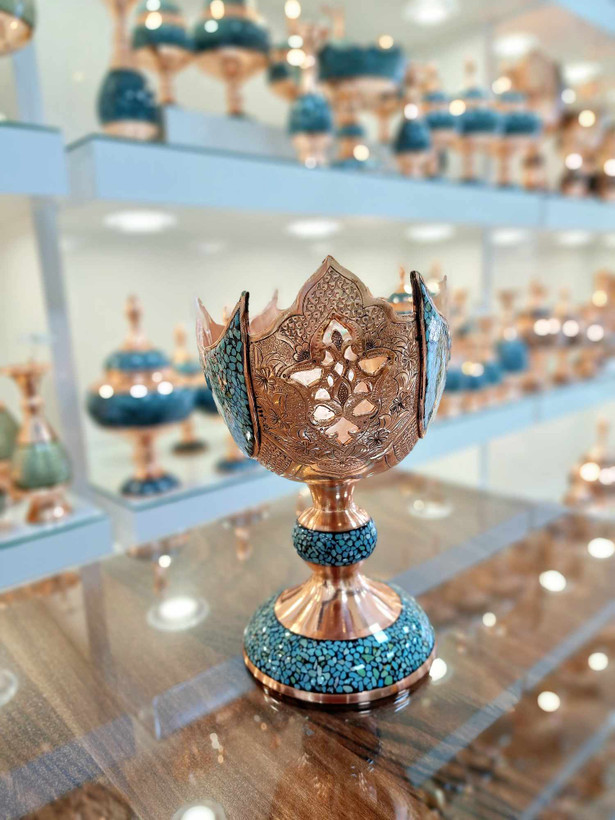 خرید کشکول فیروزه کوبی بغل قلمزنی