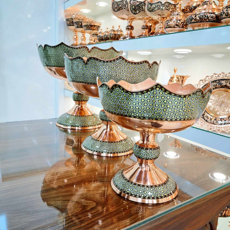 ست میوه خوری مس و خاتم