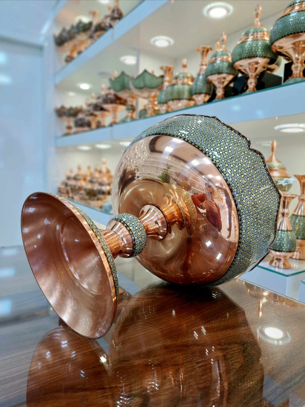 خرید ظرف میوه خوری مس و خاتم