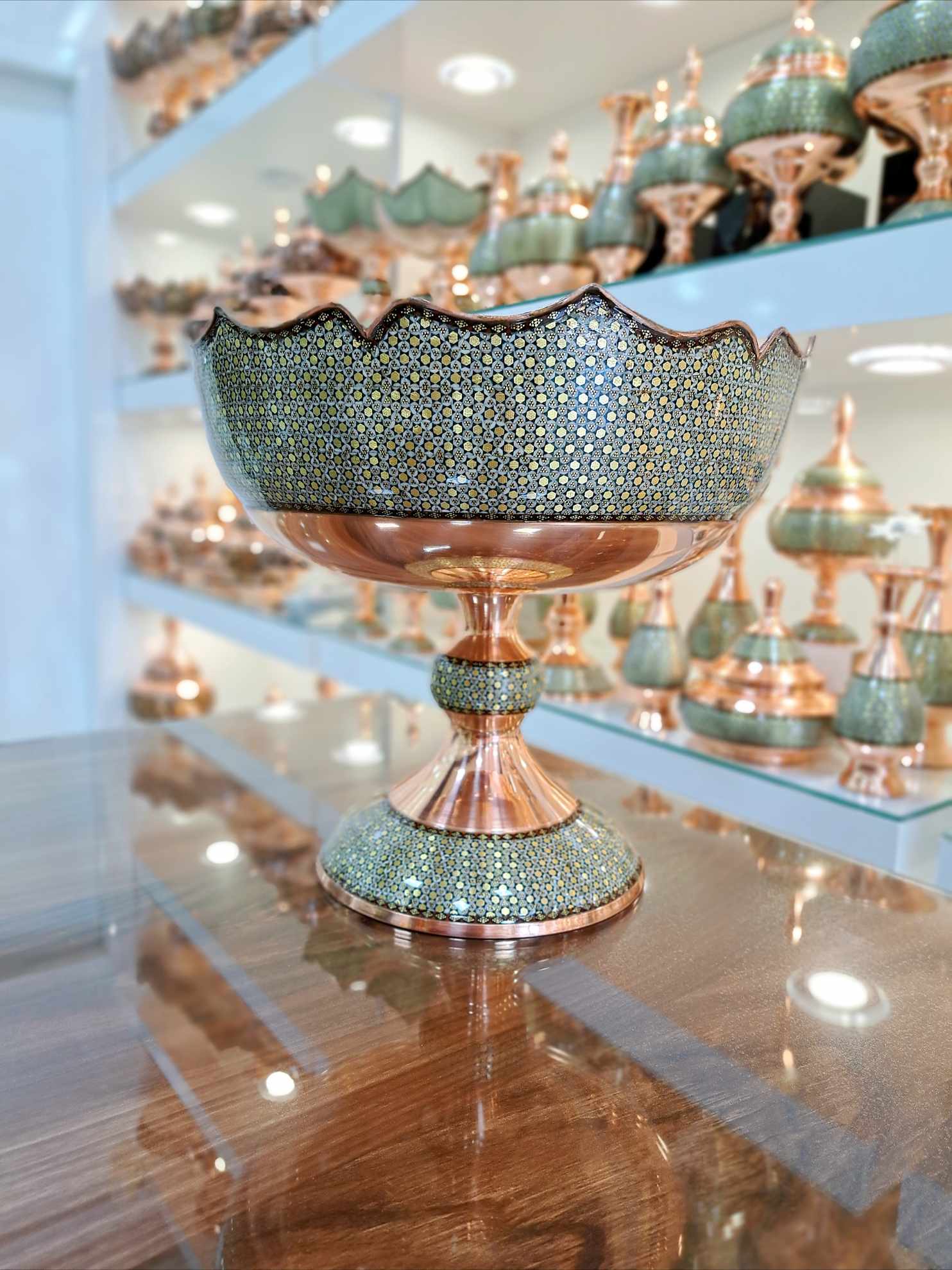 میوه خوری مس و خاتم نفیس سایز 30 (سایز بزرگ) 