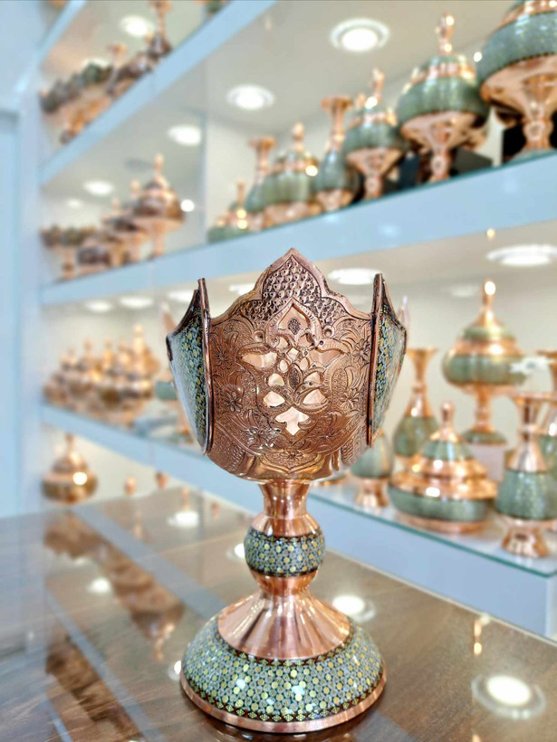 خرید کشکول مسی خاتم کاری شده