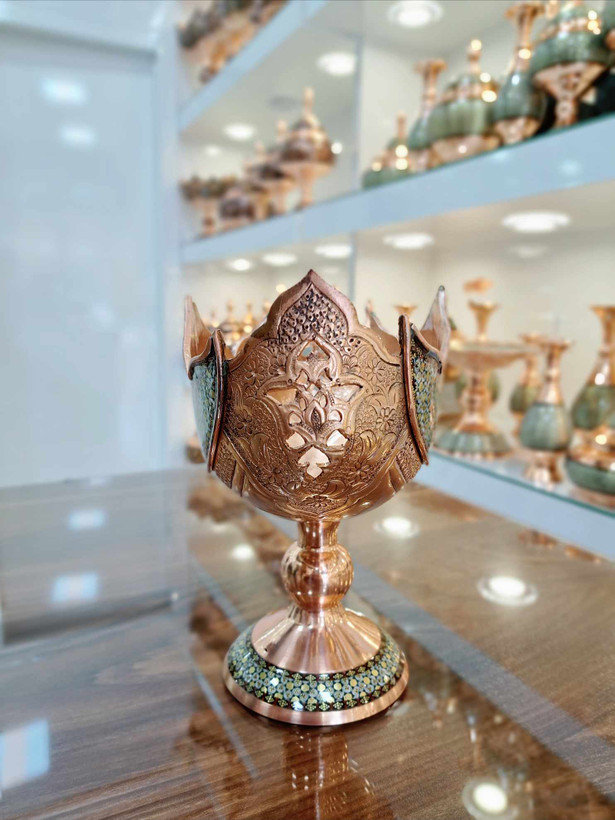 کشکول مسی خاتم کاری